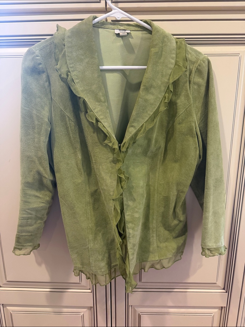 Think Tank sage Green Suede Jacket